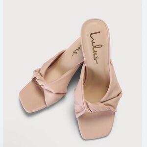 Eldana Light Nude High Heel Slide Sandals Size 10 •• NEW••